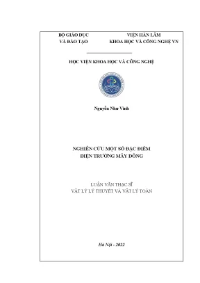 Luận văn thạc sĩ nghiên cứu một số đặc điểm điện trường mây dông