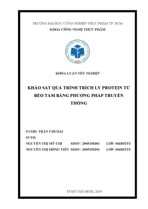 Khảo sát ảnh hưởng của một số thông số công nghệ đến quá trình trích
