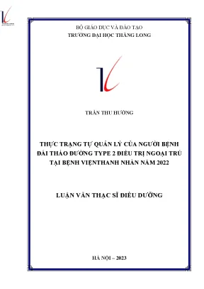 Thực trạng tự quản lý của người bệnh đái tháo đường type 2 điều trị ngoại trú tại bệnh viện thanh nhàn