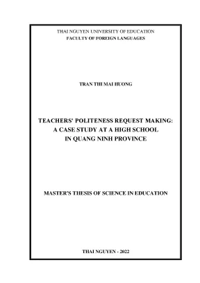 Teachers politeness request making a case study at a high school in quang ninh province