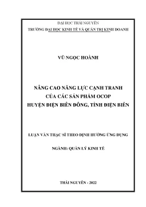 Nâng cao năng lực cạnh tranh của các sản phẩm ocop huyện điện biên đông tỉnh điện biên