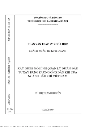 Xây dựng mô hình quản lý dự án đầu tư xây dựng đường ống dẫn khí ủa ngành dầu khí việt nam