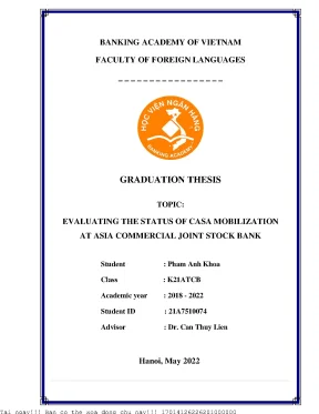 Evaluating the status of casa mobilization at asia commercial joint stock bank