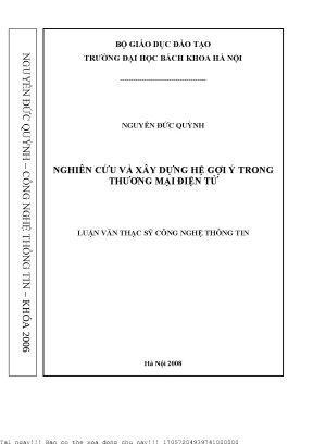 Nghiên ứu và xây dựng hệ gợi ý trong thương mại điện tử