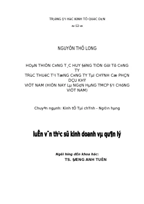 Hoàn thiện công tác huy động tiền gửi từ công ty trực thuộc tại tổng công ty tài chính cổ phần dầu khí việt nam hiện nay là ngân hàng tmcp đại chúng việt nam