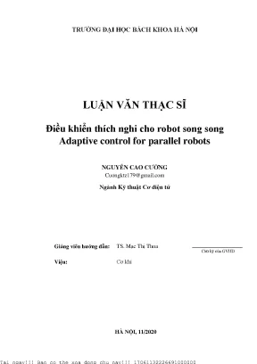 Điều khiển thíh nghi ho robot song song adaptive ontrol for parallel robots