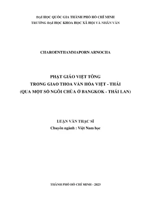 Phật giáo việt tông trong giao thoa văn hóa việt thái qua một số ngôi chùa ở bangkok thái lan