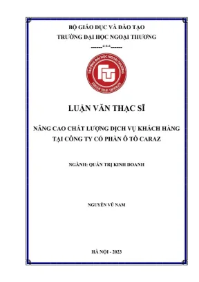 Nâng cao chất lượng dịch vụ khách hàng tại công ty cổ phần ô tô caraz