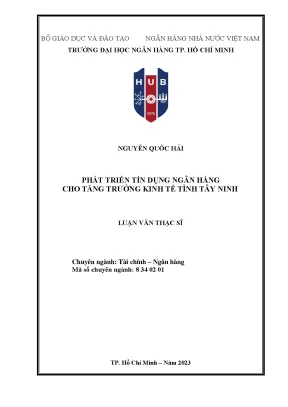 Phát triển tín dụng ngân hàng cho tăng trưởng kinh tế tỉnh tây ninh