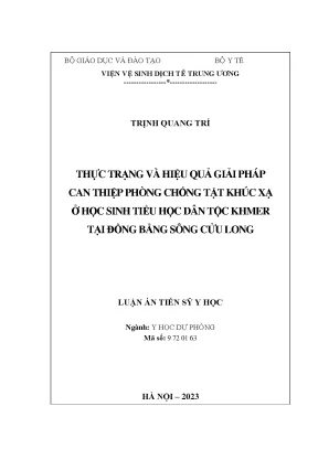 Thực trạng và hiệu quả giải pháp can thiệp phòng chống tật khúc xạ ở học sinh tiểu học dân tộc khmer tại đồng bằng sông cửu long