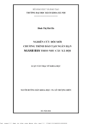Nghiên ứu đổi mới hương trình đào tạo ngắn hạn ngành hàn theo nhu ầu xã hội