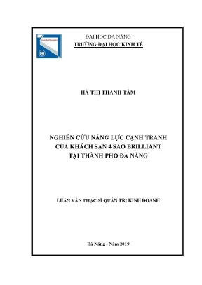 Nghiên cứu năng lực cạnh tranh của các khách sạn 4 sao brilliant tại thành phố đà nẵng