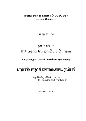 Phát triển thị trường trái phiếu việt nam