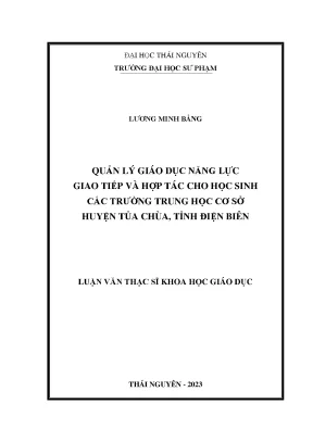 Quản lý giáo dục năng lực giao tiếp và hợp tác cho học sinh các trường trung học cơ sở huyện tủa chùa tỉnh điện biên