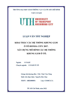 Khai thác các hệ thống khung gầm ô tô honda city 2017 xây dựng mô hình các hệ thống khung gầm ô tô