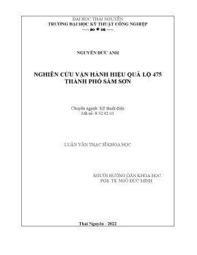 Nghiên cứu vận hành hiệu quả lộ 475 điện lực thành phố sầm sơn