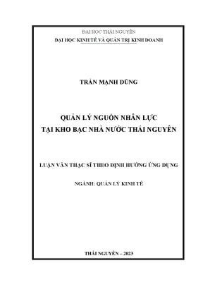 Quản lý nguồn nhân lực tại kho bạc nhà nước thái nguyên