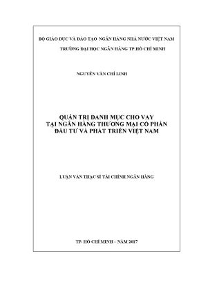Quản trị danh mục cho vay tại ngân hàng thương mại cổ phần đầu tư và phát triển việt nam