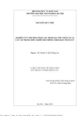 Nghiên ứu phương pháp xác định gia tốc thân xe và cầu xe trong điều khiển hệ thống treo bán tích cực