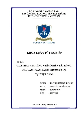Giải pháp gia tăng chỉ số biên lãi ròng của các ngân hàng thương mại tại việt nam