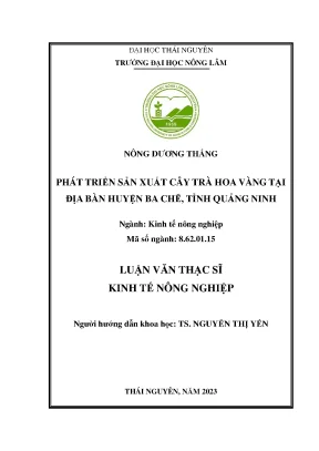 Phát triển sản xuất cây trà hoa vàng tại địa bàn huyện ba chẽ tỉnh quảng ninh