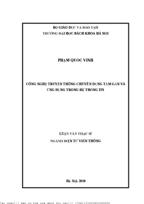 Công nghệ truyền thông huyên dụng tầm gần và ứng dụng trong hệ thống its