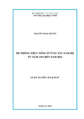 Hệ thống thủy nông ở miền tây nam bộ từ 1954 đến 2015