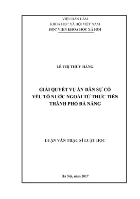Giải quyết vụ án dân sự có yếu tố nước ngoài từ thực tiễn thành phố đà nẵng