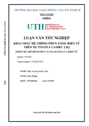 Khai thác hệ thống phun xăng điện tử trên xe toyota camry 2 5q thiết kế mô hình phun xăng đánh lửa điện tử