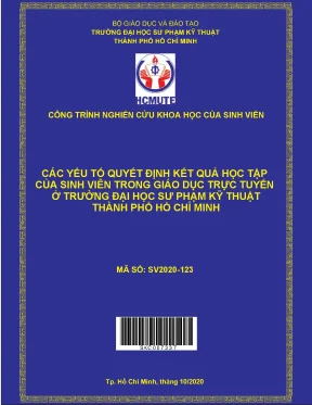 Đề tài các yếu tố quyết định kết quả học tập của sinh viên trong giáo dục trực tuyến ở trường đại học sư phạm kỹ thuật tp hồ chí minh