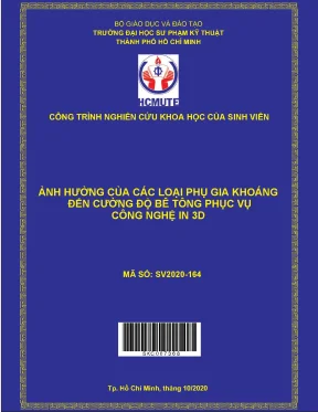 Đề tài ảnh hưởng của các loại phụ gia khoáng đến cường độ vữa phục vụ công nghệ in 3d