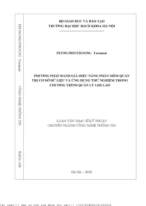 Phương pháp đánh giá hiệu năng phần mềm quản trị ơ sở dữ liệu và ứng dụng thử nghiệm trong chương trình quản lý lhs lào