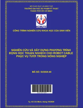 Đề tài nghiên cứu và xây dựng phương trình động học thuận nghịch cho robot cable phục vụ tưới trong nông nghiệp