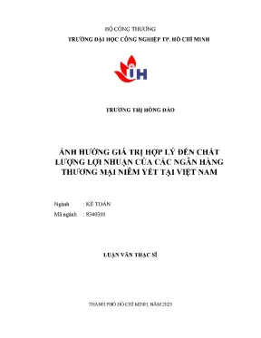 Ảnh hưởng giá trị hợp lý đến chất lượng lợi nhuận của các ngân hàng thương mại niêm yết tại việt nam