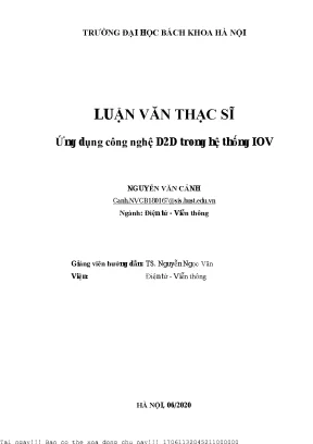 Ứng dụng ông nghệ d2d trong hệ thống iov