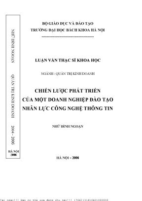 Chiến lượ phát triển ủa một doanh nghiệp đào tạo nhân lự ông nghệ thông tin