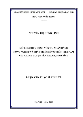 Mở rộng huy động vốn tại ngân hàng nông nghiệp và phát triển nông thôn việt nam chi nhánh huyện yên khánh ninh bình