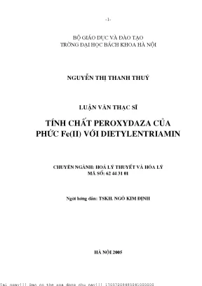 Tính hất peroxydaza ủa phứ feii với dietylentriamin