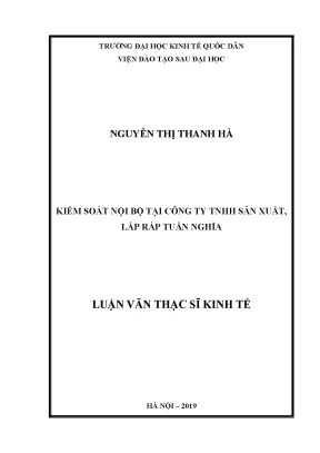 Kiểm soát nội bộ tại công ty tnhh sản xuất lắp ráp tuấn nghĩa