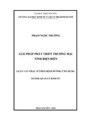 Giải pháp phát triển thương mại tỉnh điện biên