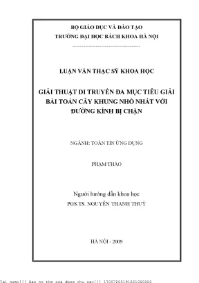 Giải thuật di truyền đa mụ tiêu giải bài toán khung nhỏ nhất với đường kính bị chặn