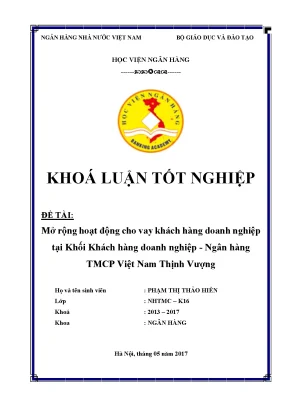 Mở rộng hoạt động cho vay khách hàng doanh nghiệp ngân hàng tmcp việt nam thịnh vượng