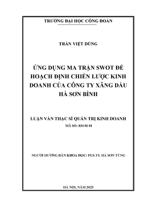 Ứng dụng ma trận swot để hoạch định chiến lược kinh doanh của công ty xăng dầu hà sơn bình