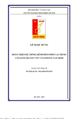 Hoàn thiện hệ thống kênh phân phối tại trung tâm kinh doanh vnpt vinaphone nam định