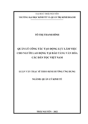 Quản lý tạo động lực làm việc cho viên chức và người lao động tại bảo tàng văn hóa các dân tộc việt nam