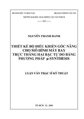 Thiết kế bộ điều khiển góc nâng cho mô hình máy bay trực thăng hai bậc tự do bằng phương pháp μ synthesis