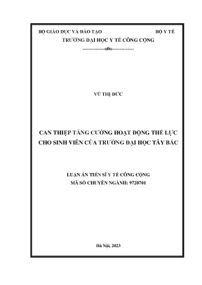 Luận án tiến sĩ can thiệp tăng cường hoạt động thể lực cho sinh viên của trường đại học tây bắc