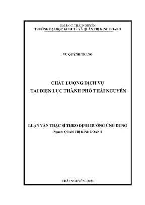 Chất lượng dịch vụ tại điện lực thành phố thái nguyên