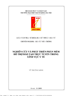 Nghiên ứu phát triển phần mềm hỗ trợ đào tạo trực tuyến trong lĩnh vực y tế dựa trên công nghệ ria