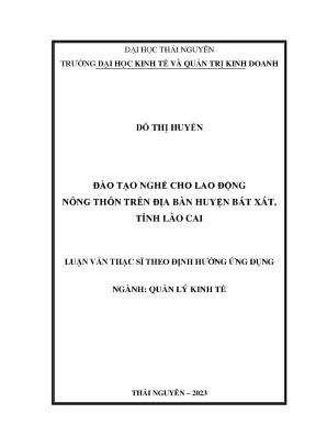 Đào tạo nghề cho lao động nông thôn trên địa bàn huyện bát xát tỉnh lào cai